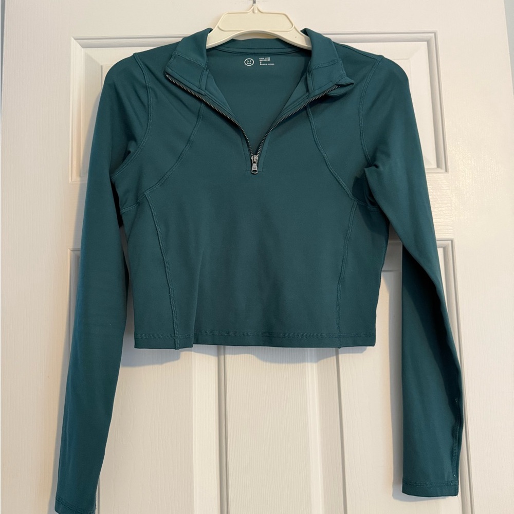 Gilly Hicks by HOLLISTER Teal Zip-Up Long Sleeve Top